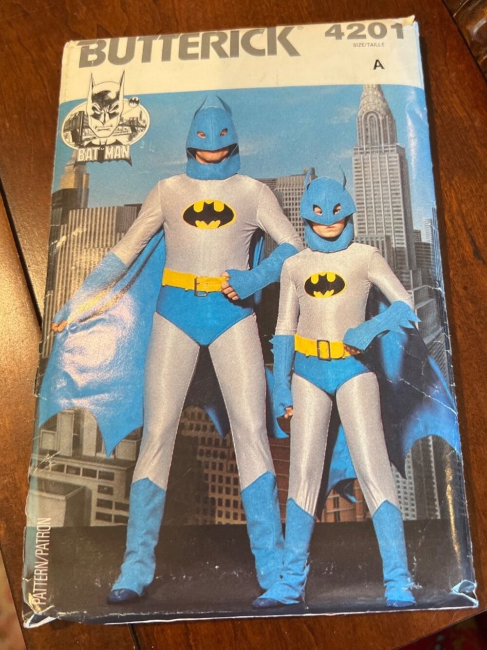 Batman Butterick 4201 sewing pattern Adult A New Uncut Vintage